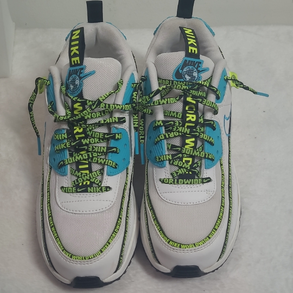 Nike White and Blue Chunky Sneakers - Picture 1 of 10